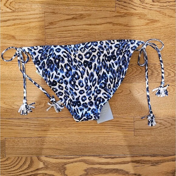 NWT Johnny Was Calme Blue Tiger String Bikini Bottom Sz S - Picture 3 of 3